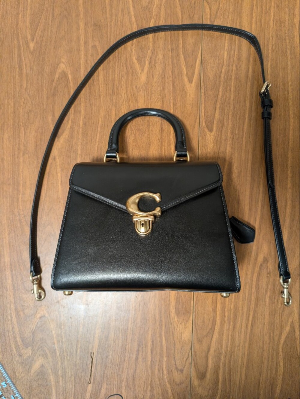 Coach Black Leather Sammy Top Handle